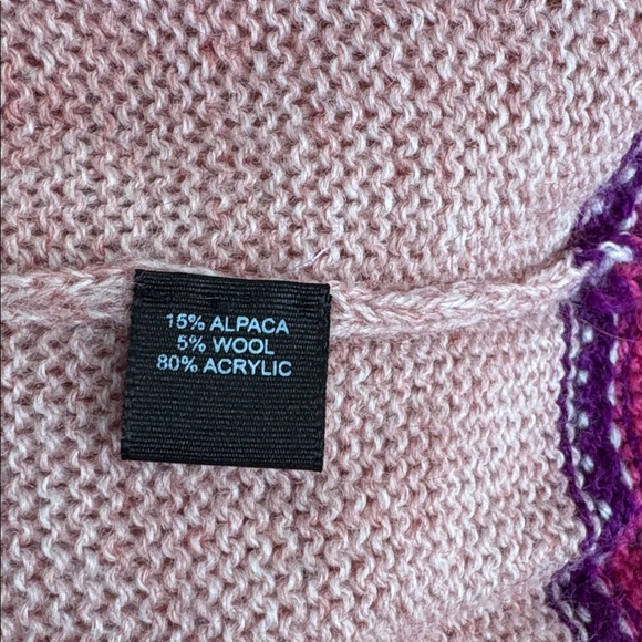 Alpaca Connections Peru alpaca blend purple pink crew neck long sleeve sweater - Picture 13 of 16
